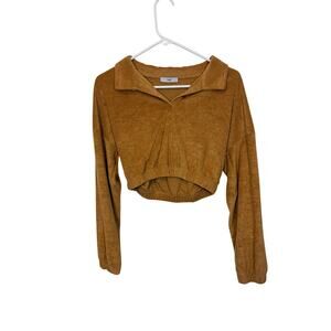 Fate Cropped Terracotta Sweater Rugged Loungewear Casual Cozy Homebody S